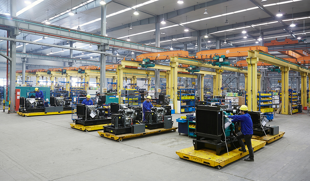 AKSA factory floor with multiple generator units